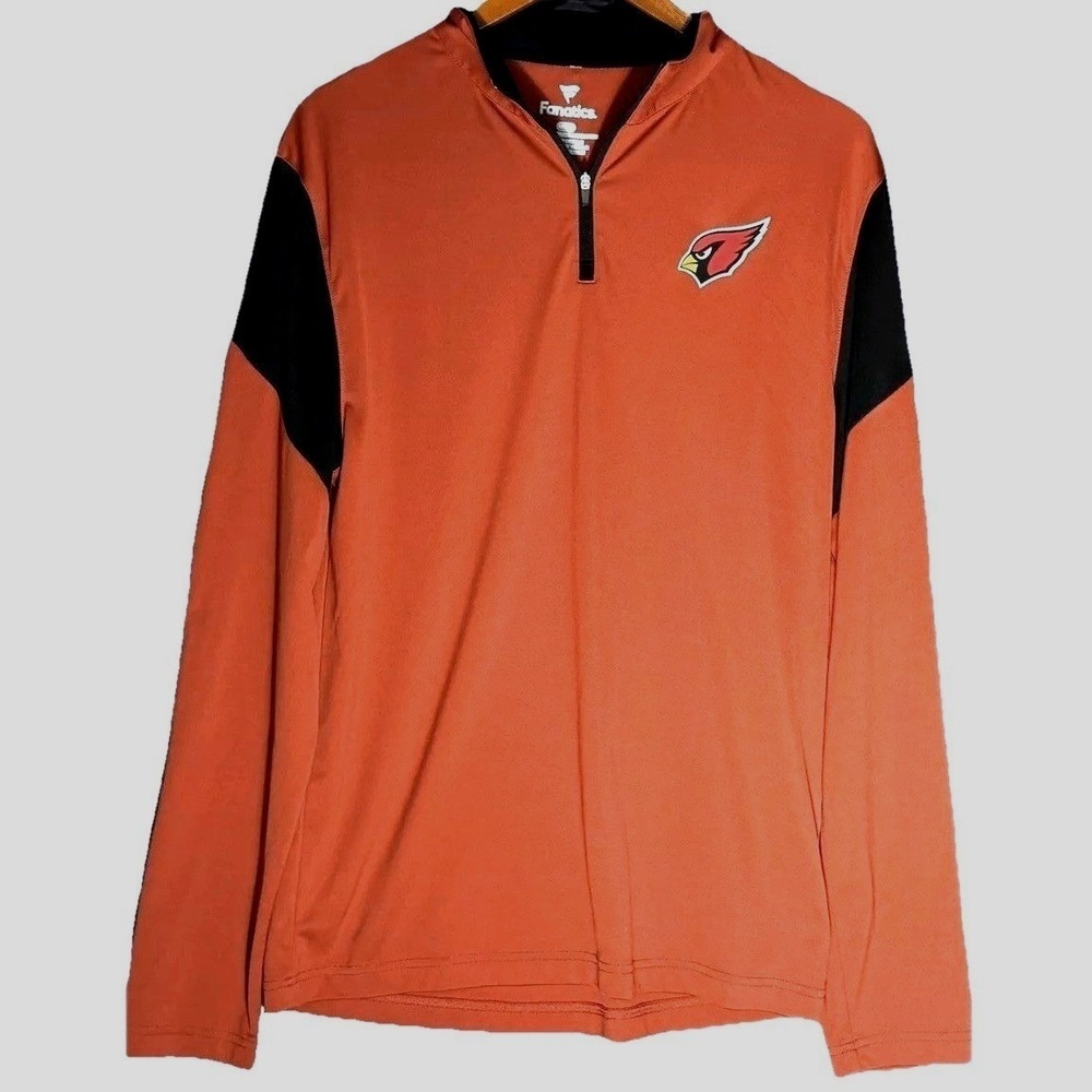 Arizona Cardinals 1/4 Zip Majestic Pullover Sweatshirt Size M Red Black‎ NFL